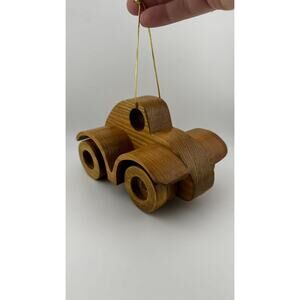 Handcrafted Wooden Race Car Ornament - Heirloom Quality